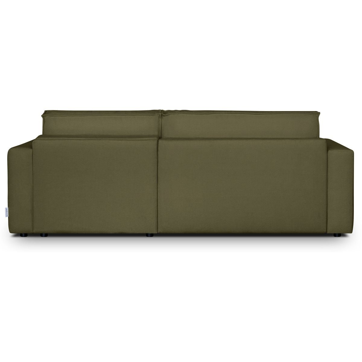 Asti - Canapé d'Angle à Droite Convertible 3 Places en Tissu Chenille - Vert Kaki