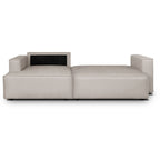 Asti - Canapé d'Angle à Gauche Convertible 3 Places en Tissu Chenille - Taupe