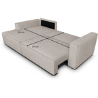 Asti - Canapé d'Angle à Gauche Convertible 3 Places en Tissu Chenille - Taupe