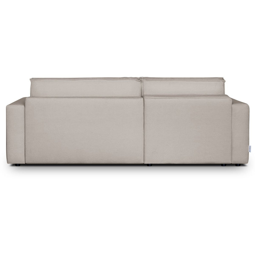Asti - Canapé d'Angle à Gauche Convertible 3 Places en Tissu Chenille - Taupe
