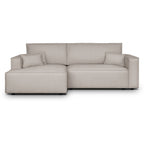 Asti - Canapé d'Angle à Gauche Convertible 3 Places en Tissu Chenille - Taupe