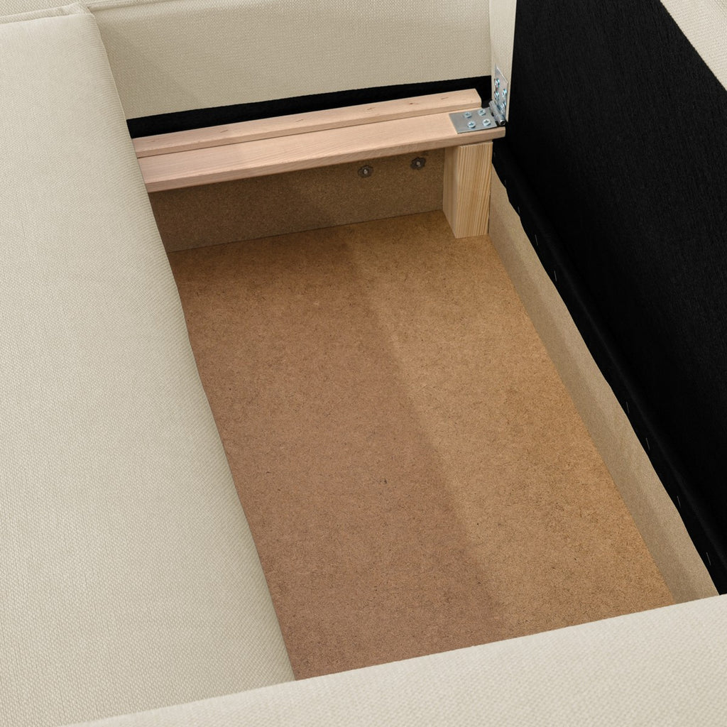Asti - Canapé d'Angle à Gauche Convertible 3 Places en Tissu Chenille - Beige Foncé