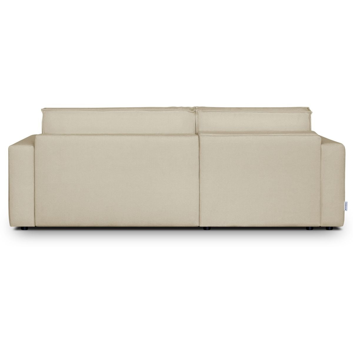 Asti - Canapé d'Angle à Gauche Convertible 3 Places en Tissu Chenille - Beige Foncé