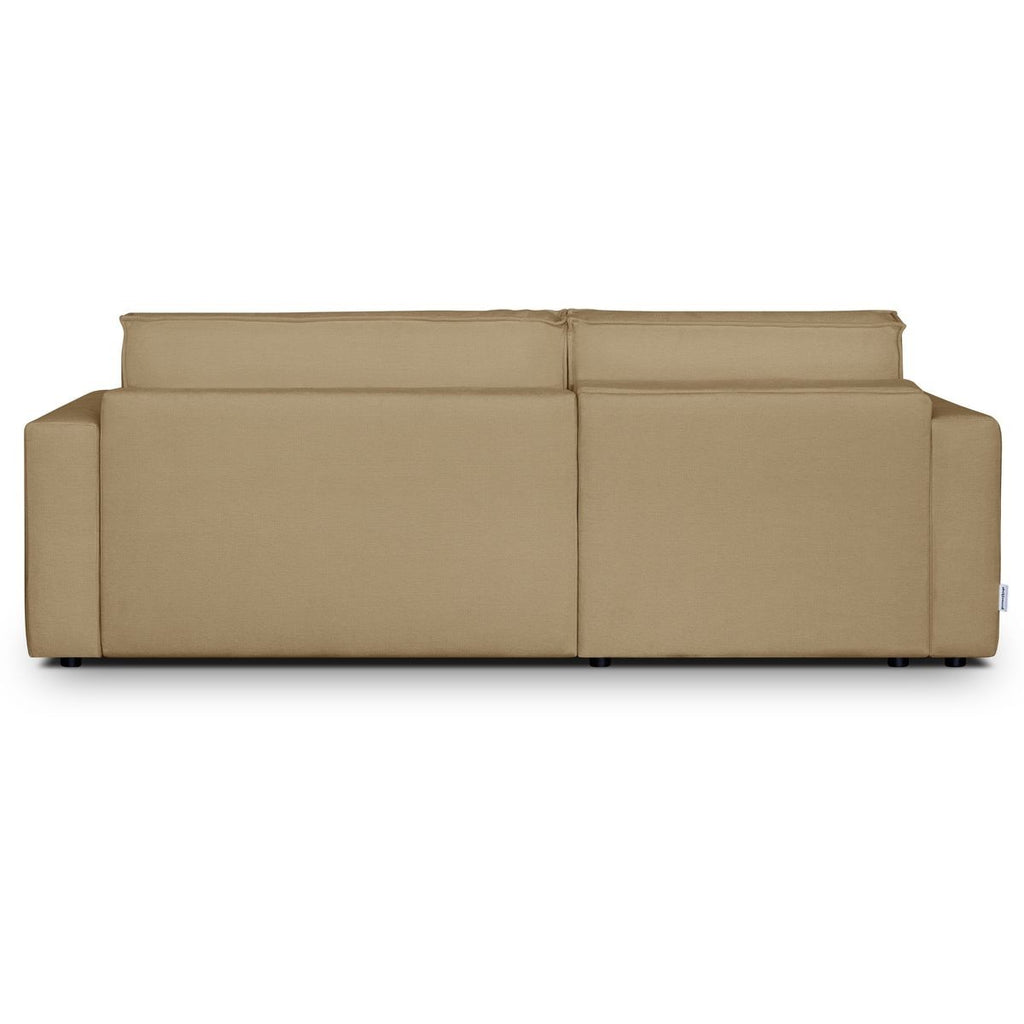 Asti - Canapé d'Angle à Gauche Convertible 3 Places en Tissu Chenille - Miel