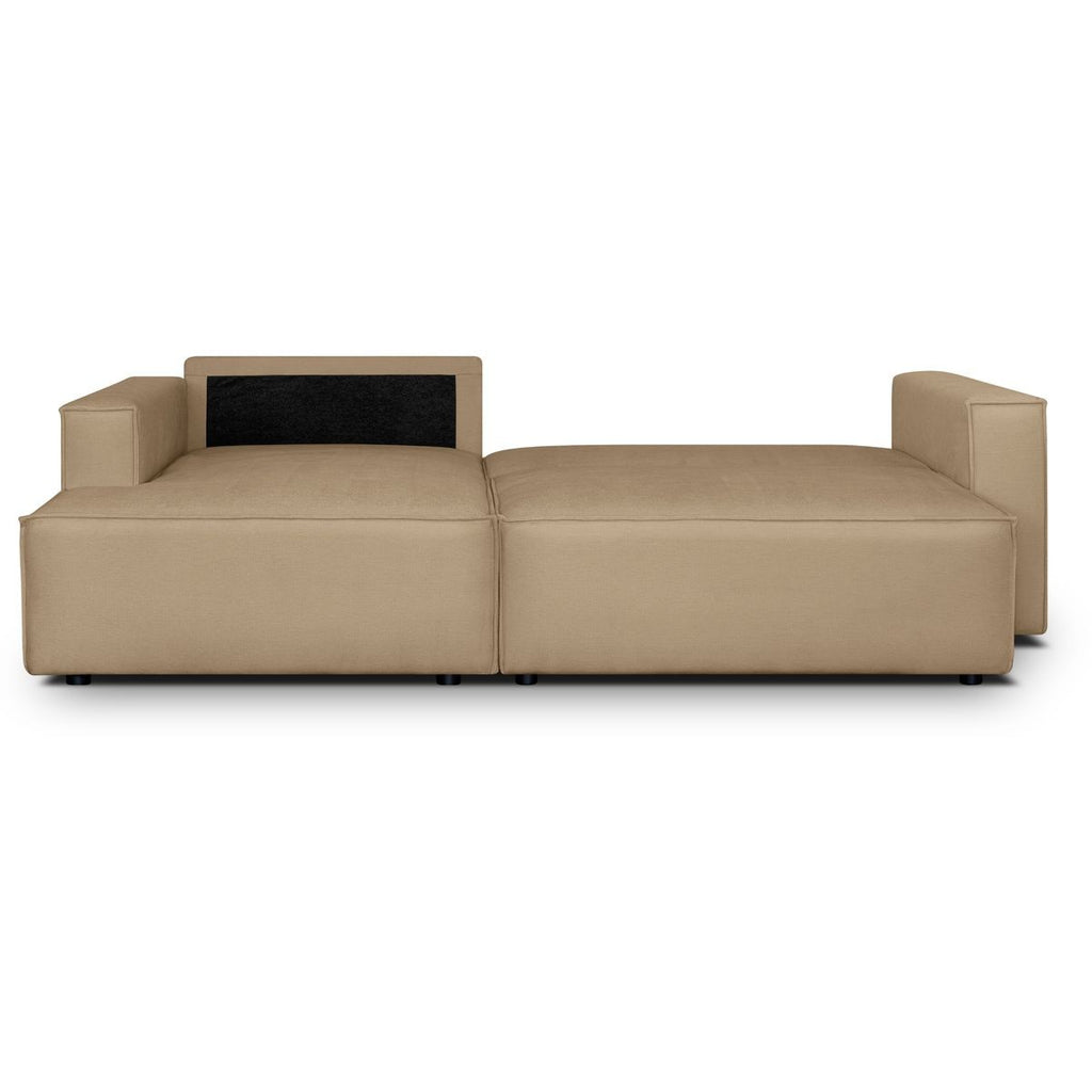 Asti - Canapé d'Angle à Gauche Convertible 3 Places en Tissu Chenille - Moka