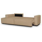 Asti - Canapé d'Angle à Gauche Convertible 3 Places en Tissu Chenille - Moka