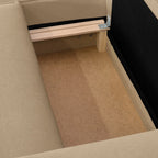 Asti - Canapé d'Angle à Gauche Convertible 3 Places en Tissu Chenille - Moka