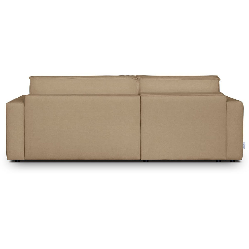 Asti - Canapé d'Angle à Gauche Convertible 3 Places en Tissu Chenille - Moka