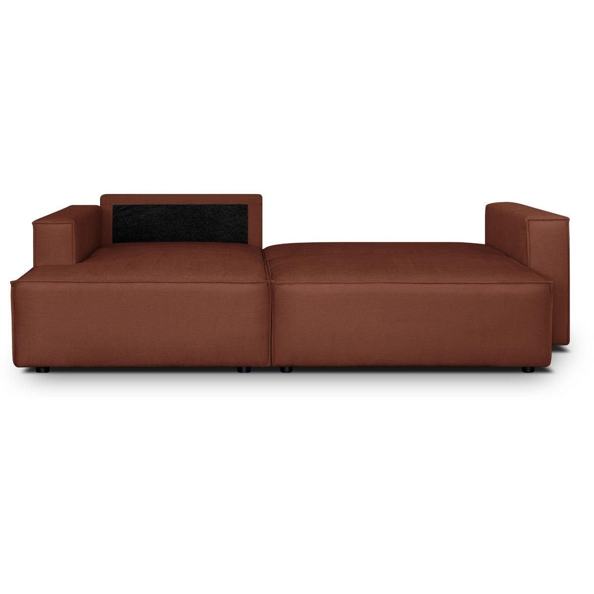 Asti - Canapé d'Angle à Gauche Convertible 3 Places en Tissu Chenille - Rouille Foncé