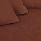 Asti - Canapé d'Angle à Gauche Convertible 3 Places en Tissu Chenille - Rouille Foncé