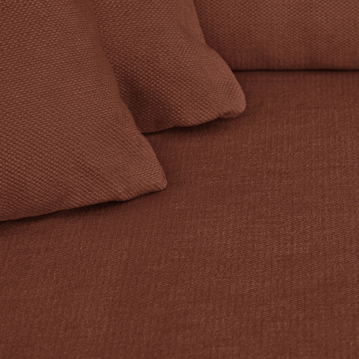 Asti - Canapé d'Angle à Gauche Convertible 3 Places en Tissu Chenille - Rouille Foncé
