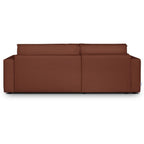 Asti - Canapé d'Angle à Gauche Convertible 3 Places en Tissu Chenille - Rouille Foncé