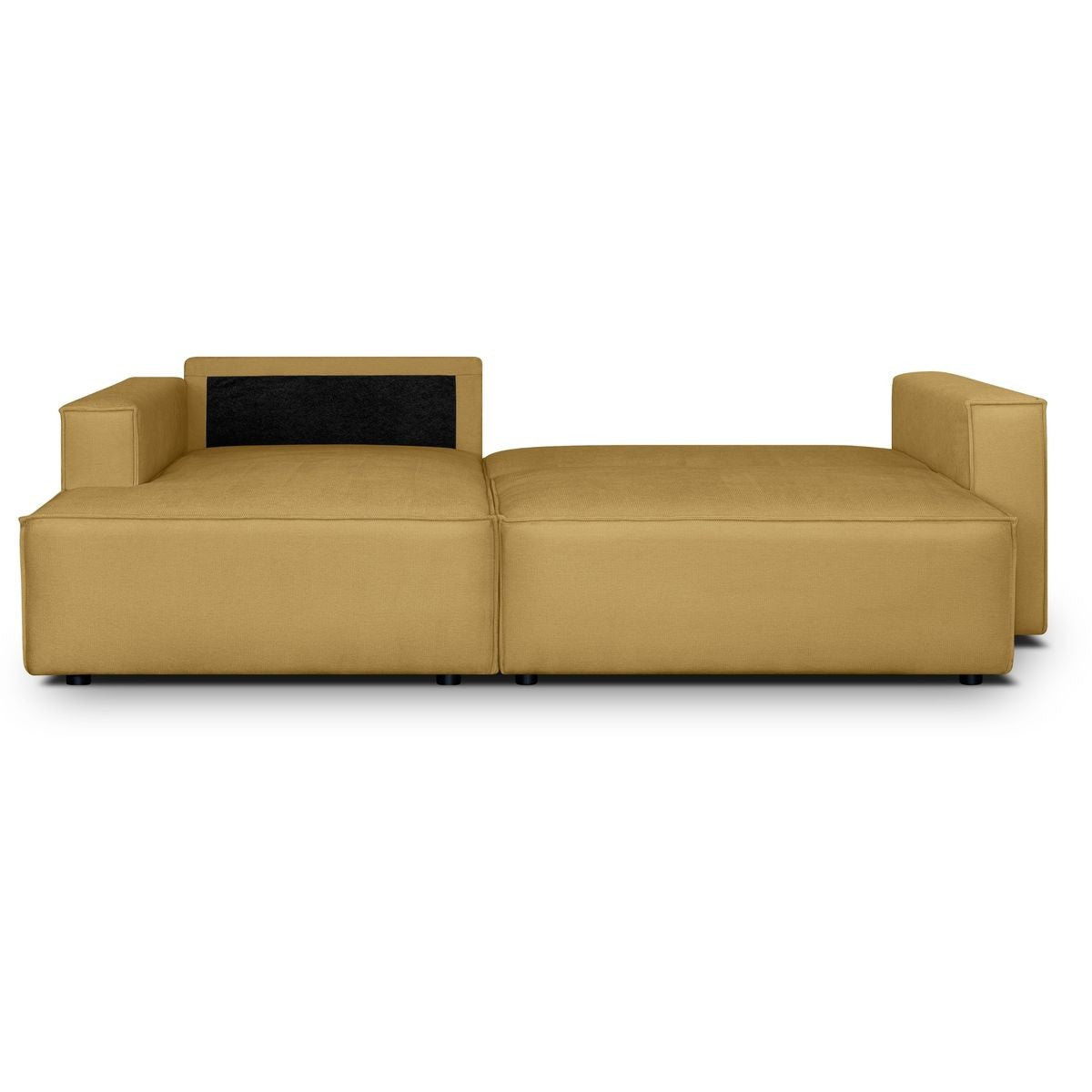 Asti - Canapé d'Angle à Gauche Convertible 3 Places en Tissu Chenille - Jaune Moutarde