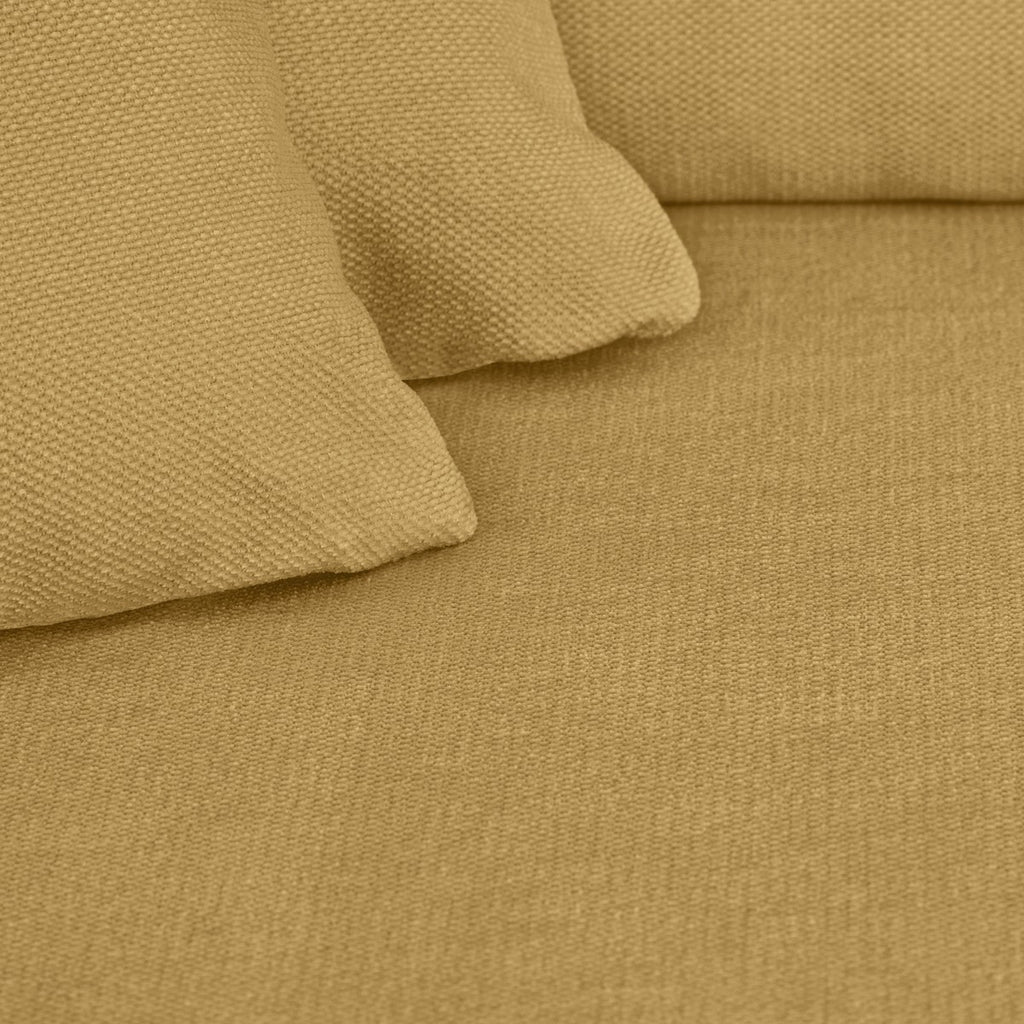 Asti - Canapé d'Angle à Gauche Convertible 3 Places en Tissu Chenille - Jaune Moutarde