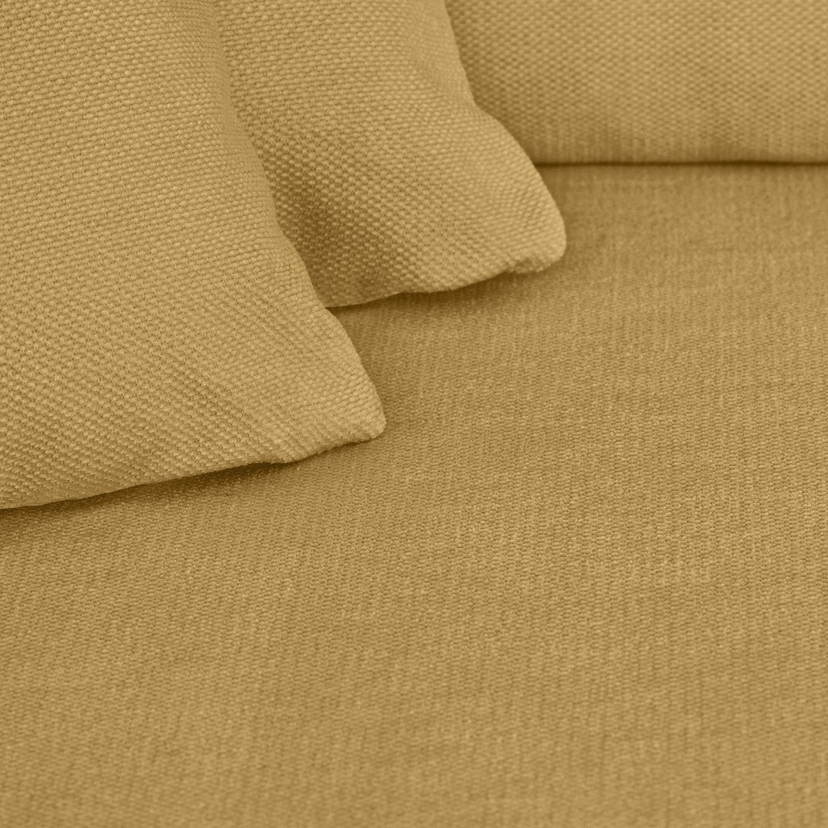 Asti - Canapé d'Angle à Gauche Convertible 3 Places en Tissu Chenille - Jaune Moutarde