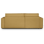 Asti - Canapé d'Angle à Gauche Convertible 3 Places en Tissu Chenille - Jaune Moutarde