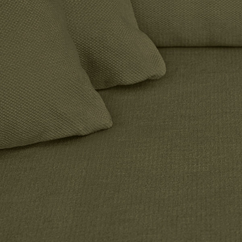 Asti - Canapé d'Angle à Gauche Convertible 3 Places en Tissu Chenille - Vert Kaki