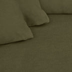 Asti - Canapé d'Angle à Gauche Convertible 3 Places en Tissu Chenille - Vert Kaki