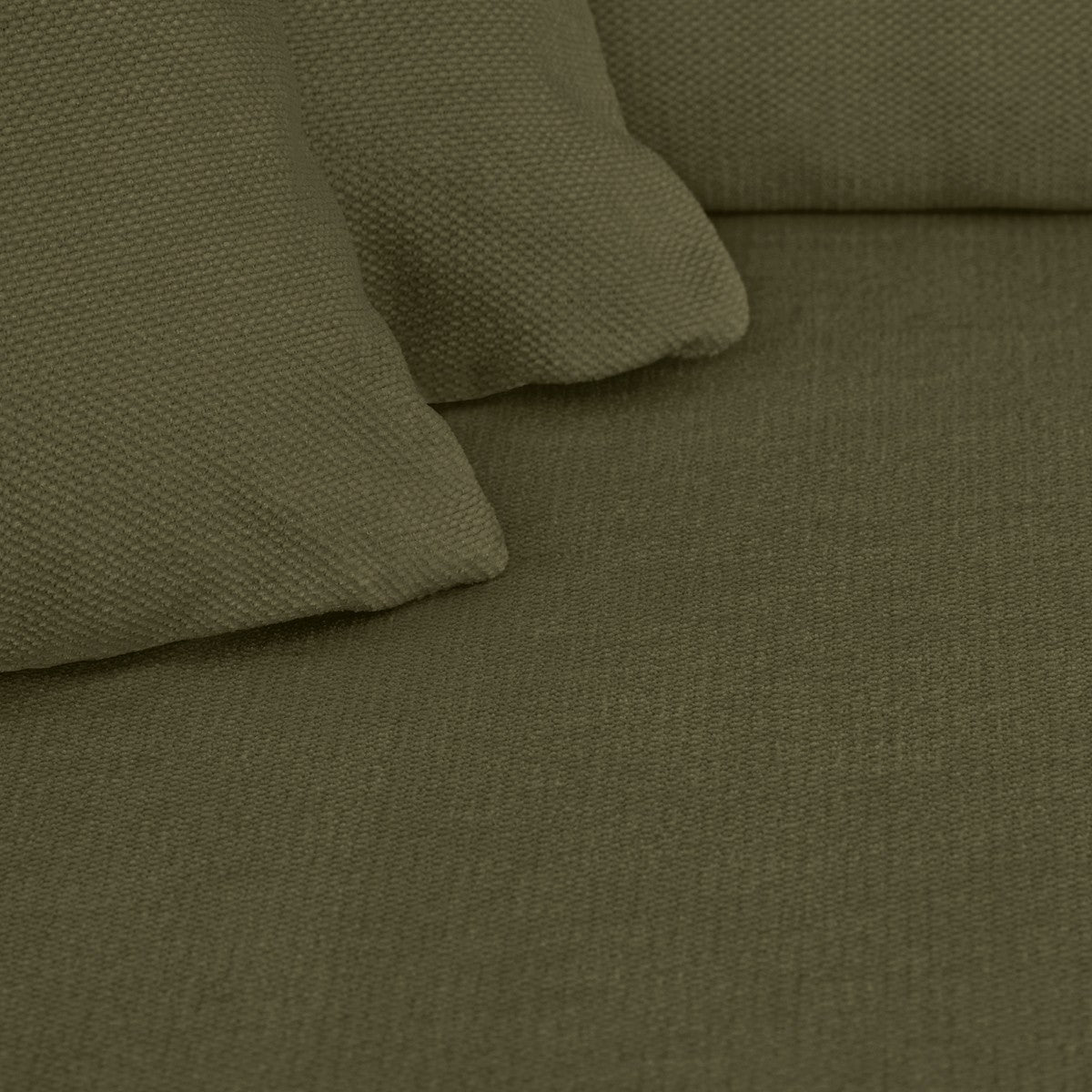 Asti - Canapé d'Angle à Gauche Convertible 3 Places en Tissu Chenille - Vert Kaki