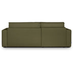 Asti - Canapé d'Angle à Gauche Convertible 3 Places en Tissu Chenille - Vert Kaki