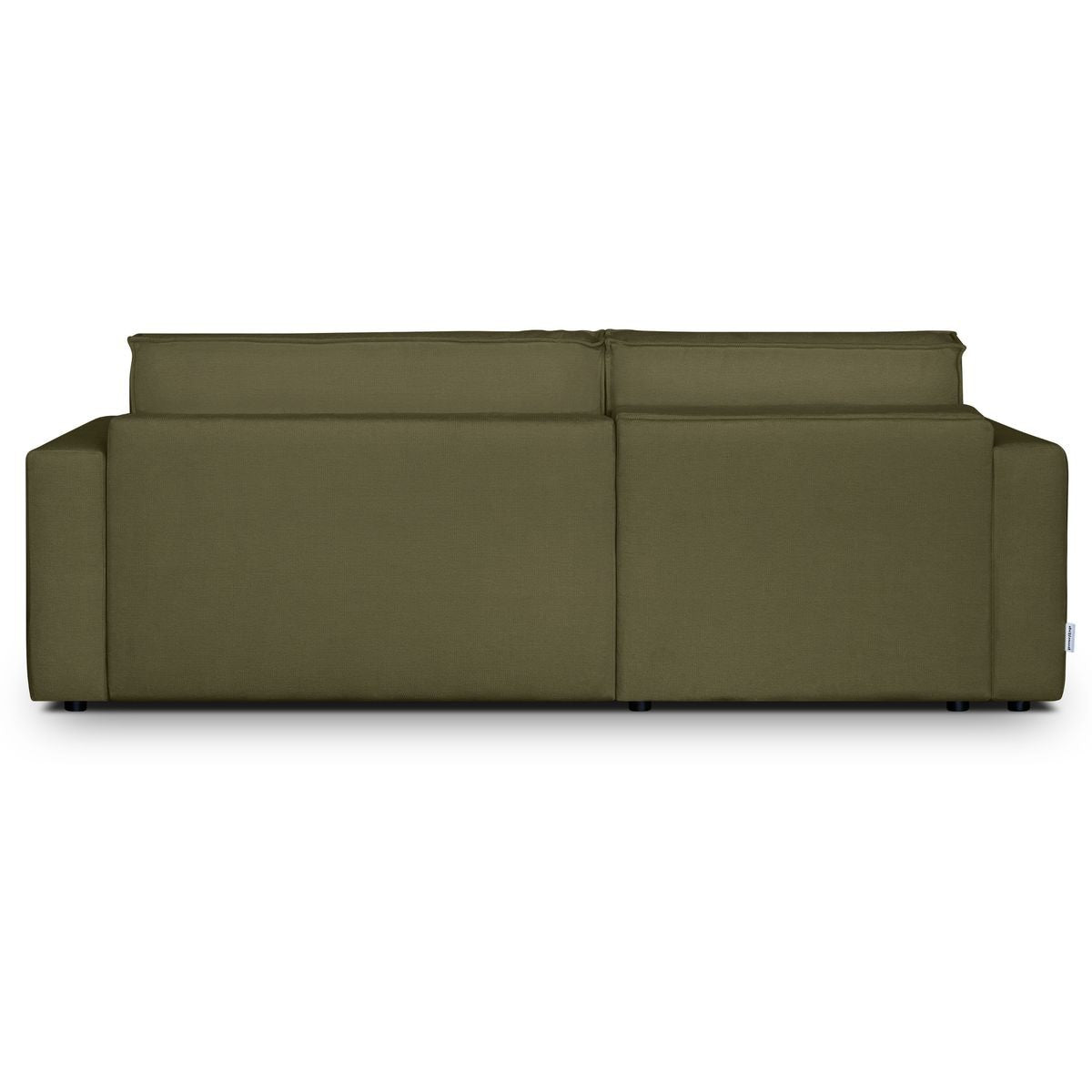 Asti - Canapé d'Angle à Gauche Convertible 3 Places en Tissu Chenille - Vert Kaki