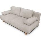 Laria - Canapé Convertible 3 Places avec Coffre de Rangement en Tissu Chenille - Taupe