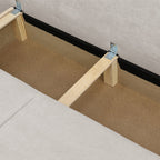 Laria - Canapé Convertible 3 Places avec Coffre de Rangement en Tissu Chenille - Taupe