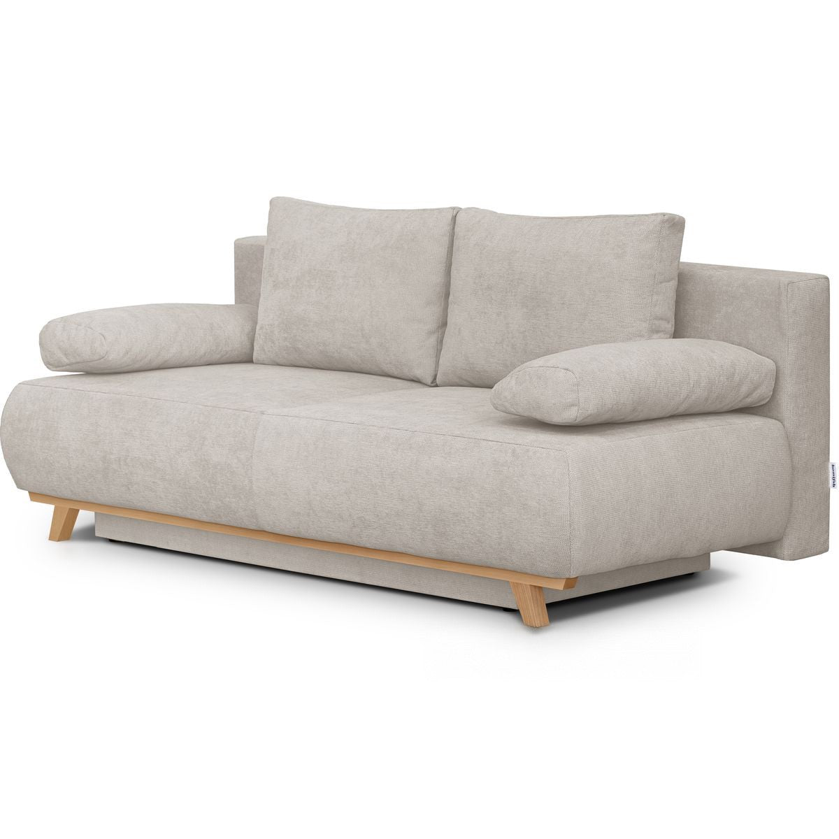 Laria - Canapé Convertible 3 Places avec Coffre de Rangement en Tissu Chenille - Taupe