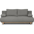 Laria - Canapé Convertible 3 Places avec Coffre de Rangement en Tissu Chenille - Gris