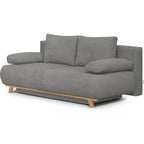 Laria - Canapé Convertible 3 Places avec Coffre de Rangement en Tissu Chenille - Gris