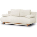 Laria - Canapé Convertible 3 Places avec Coffre de Rangement en Tissu Chenille - Beige