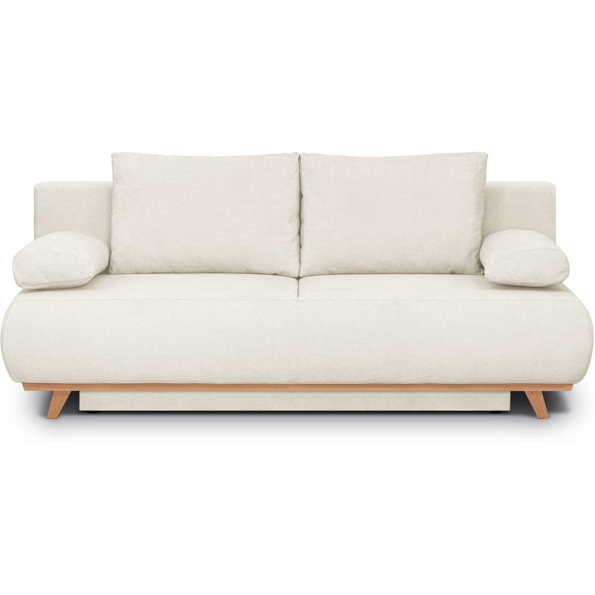 Laria - Canapé Convertible 3 Places avec Coffre de Rangement en Tissu Chenille - Beige