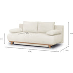 Laria - Canapé Convertible 3 Places avec Coffre de Rangement en Tissu Chenille - Beige