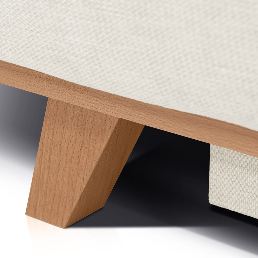 Laria - Canapé Convertible 3 Places avec Coffre de Rangement en Tissu Chenille - Beige