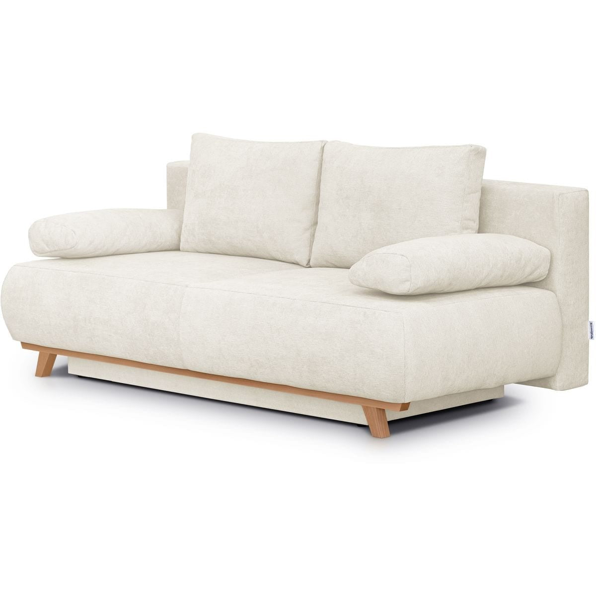 Laria - Canapé Convertible 3 Places avec Coffre de Rangement en Tissu Chenille - Beige