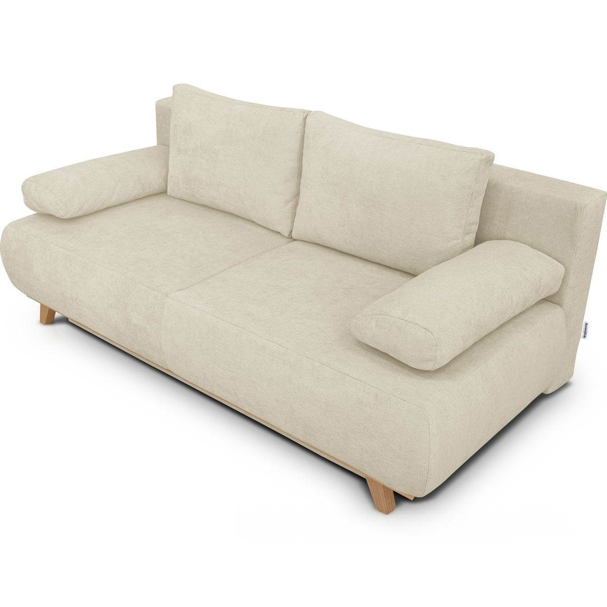 Laria - Canapé Convertible 3 Places avec Coffre de Rangement en Tissu Chenille - Beige Foncé