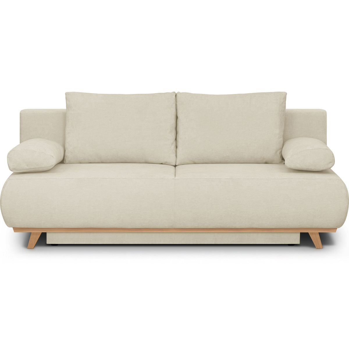 Laria - Canapé Convertible 3 Places avec Coffre de Rangement en Tissu Chenille - Beige Foncé
