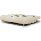 Laria - Canapé Convertible 3 Places avec Coffre de Rangement en Tissu Chenille - Beige Foncé