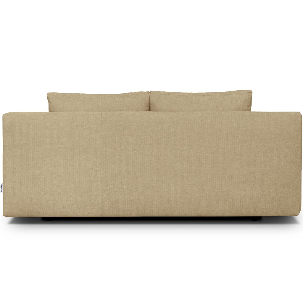 Laria - Canapé Convertible 3 Places avec Coffre de Rangement en Tissu Chenille - Miel