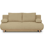 Laria - Canapé Convertible 3 Places avec Coffre de Rangement en Tissu Chenille - Miel