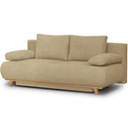Laria - Canapé Convertible 3 Places avec Coffre de Rangement en Tissu Chenille - Miel