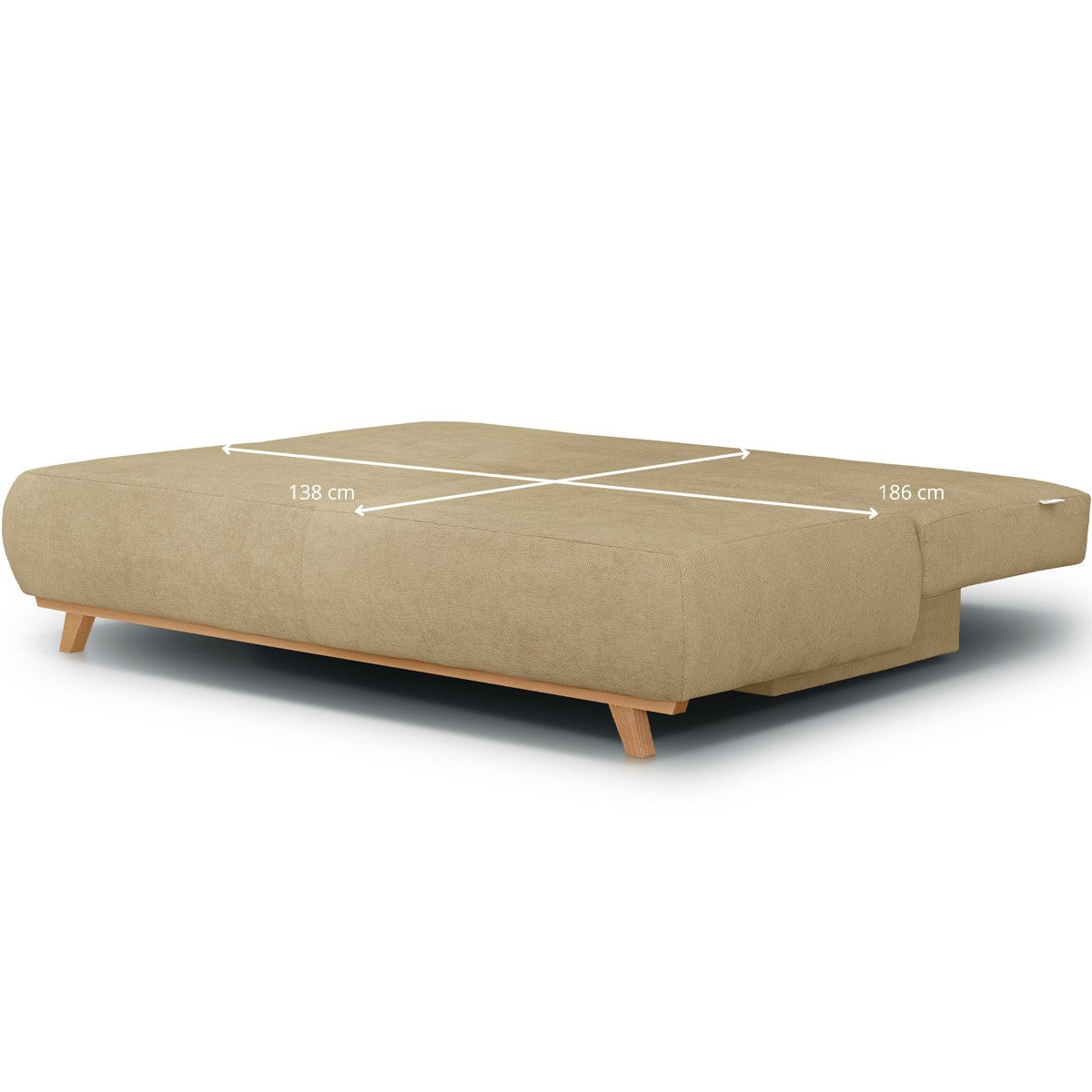Laria - Canapé Convertible 3 Places avec Coffre de Rangement en Tissu Chenille - Miel