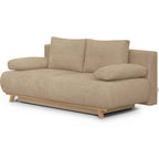 Laria - Canapé Convertible 3 Places avec Coffre de Rangement en Tissu Chenille - Moka