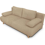 Laria - Canapé Convertible 3 Places avec Coffre de Rangement en Tissu Chenille - Moka
