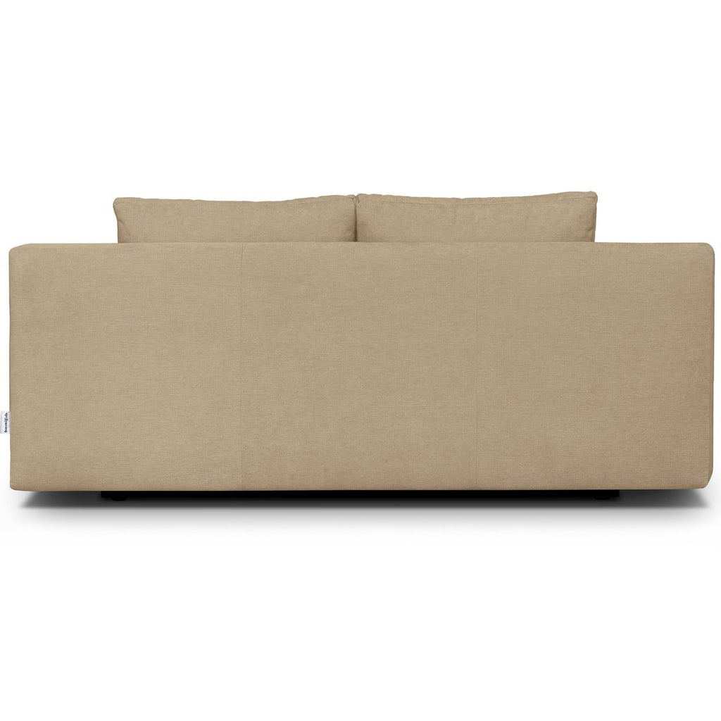 Laria - Canapé Convertible 3 Places avec Coffre de Rangement en Tissu Chenille - Moka