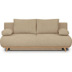 Laria - Canapé Convertible 3 Places avec Coffre de Rangement en Tissu Chenille - Moka