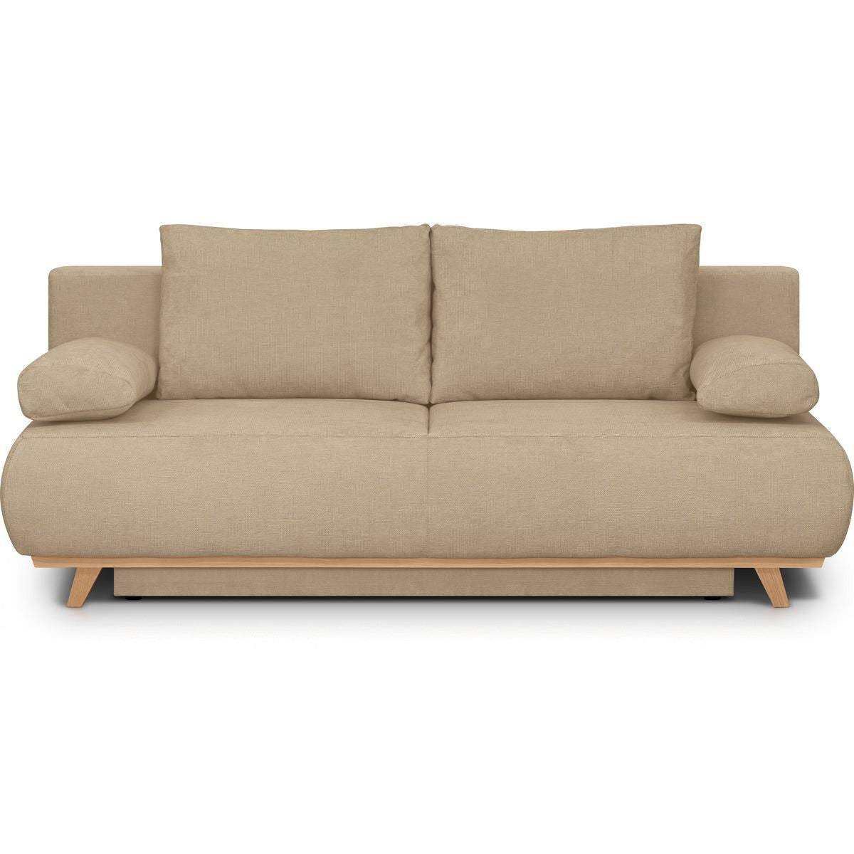Laria - Canapé Convertible 3 Places avec Coffre de Rangement en Tissu Chenille - Moka