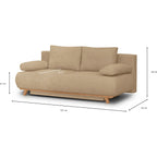 Laria - Canapé Convertible 3 Places avec Coffre de Rangement en Tissu Chenille - Moka