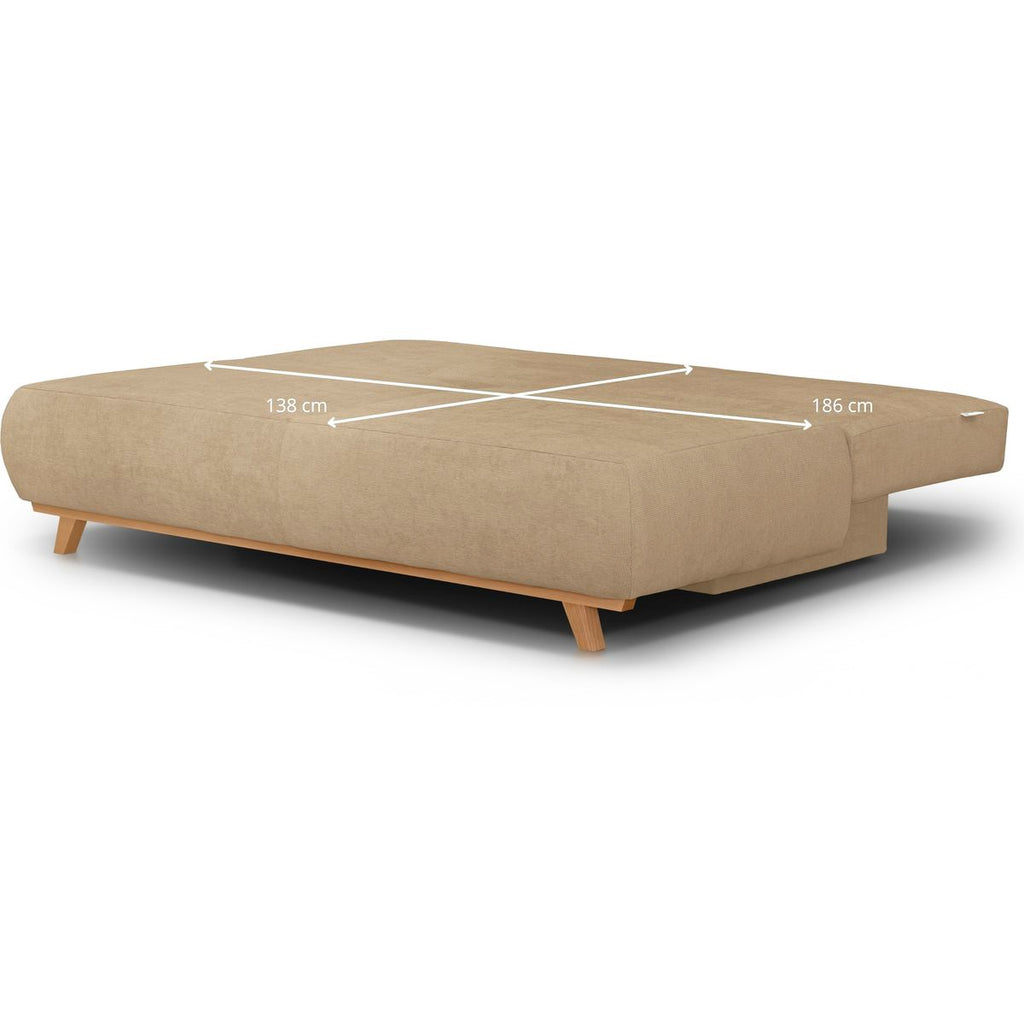 Laria - Canapé Convertible 3 Places avec Coffre de Rangement en Tissu Chenille - Moka