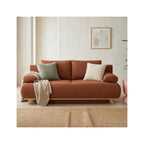 Laria - Canapé Convertible 3 Places avec Coffre de Rangement en Tissu Chenille - Terracotta